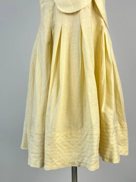 NWOT Farm Rio Lea One Shoulder Off-White Linen Blend Mini Dress Size M 3D Petal - Picture 10 of 16